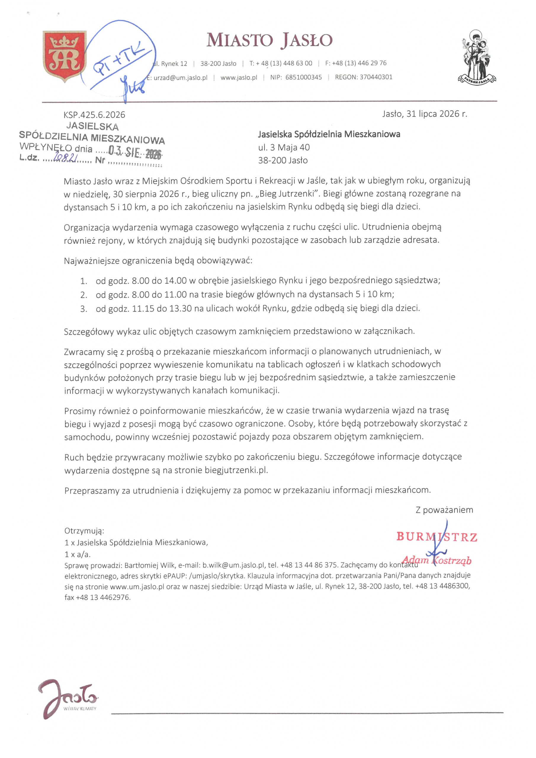 Bieg Jutrzenki Jasło 30.08.2026 Info 1
