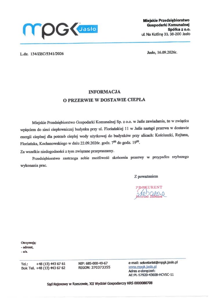 Mpgk Przerwa W Dostawie Ciepła